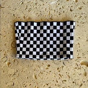 Urban Outfitters Monochrome Checkered Tube Top